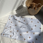 Blanket／Teddy bear（Blue）　名入れブランケット　出産祝い