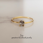 天然石　トルマリンクォーツ 一粒リング SILVER925/18KGP 7号～15号