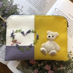 💜テディベアとラベンダーのポーチ💜