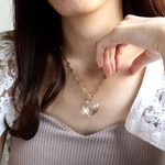 【限定販売】ガラスのハートチャーム マンテル ネックレス