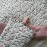 キルティングレッスンバッグとシューズバッグ、フローティングフローラ　ピンク