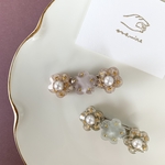 親子リンク*お花とパール*ミニヘアクリップ