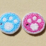 受注生産ビーズブローチ　footマーク2個セット