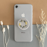 ミモザ　スマホグリップ　一点物　ポリマークレイ