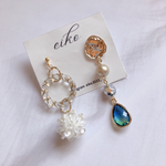 SALE！アシンメトリービジューピアス　ブルー