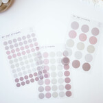 半透明　丸シール　3枚set　mocha　[SD034]