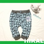[80]ベビークロップドサルエルパンツ*星×チェック(水色)