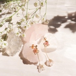 ୨୧新作 お花見の季節限定//ローズクォーツ 桜のピアス // イヤリング ピンク系