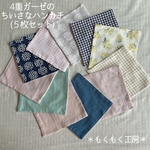 【送料無料】4重ガーゼのちいさなハンカチ(5枚セット)20cmサイズ