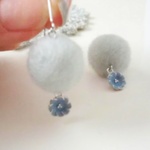 フェルトとお花ピアス*ピオニー