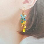 （送料無料)　ウクライナの国旗色・ティアドロップピアス⓺　※マスクチャーム・イヤリングに変更可能