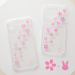 桜とウサギのスマホケース 