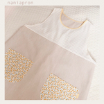 🟨ピクニックチェックエプロン×ベージュ 保育士エプロン　