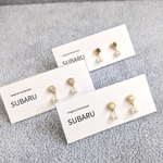 【送料無料】ゆらゆらちょこんとパール　　小ぶり　ピアス/イヤリング/サージカルステンレスピアス/樹脂ピアス/樹脂ノンホールピアス/金属イヤリング　イヤーカフ　パーツ変更