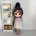 ミディブライス サイズ　コーデュロイのスモッキングワンピースとちょこりあん帽のセット