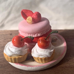 ミニチュア　マカロンケーキ&さくらんぼタルト