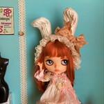 うさ耳帽子　ベージュ　ブライス