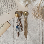 Atelier Bonheur du jour ボタンイヤリング ボタンピアス   2way アシンメトリー