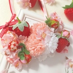 『桜と苺の春爛漫チョーカー』犬 猫 トリミング チョーカー ギフト アクセサリー ペット