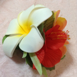 送料無料 フラダンス  髪飾り ハイビスカス プルメリア