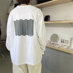 【ユニセックス 】バックプリント ビッグシルエット ロングスリーブTシャツ【ホワイト】