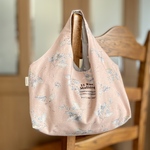 ＊くすみカラーのボタニカル柄  バッグ＊ サボンフィーユ シャモアピンク
