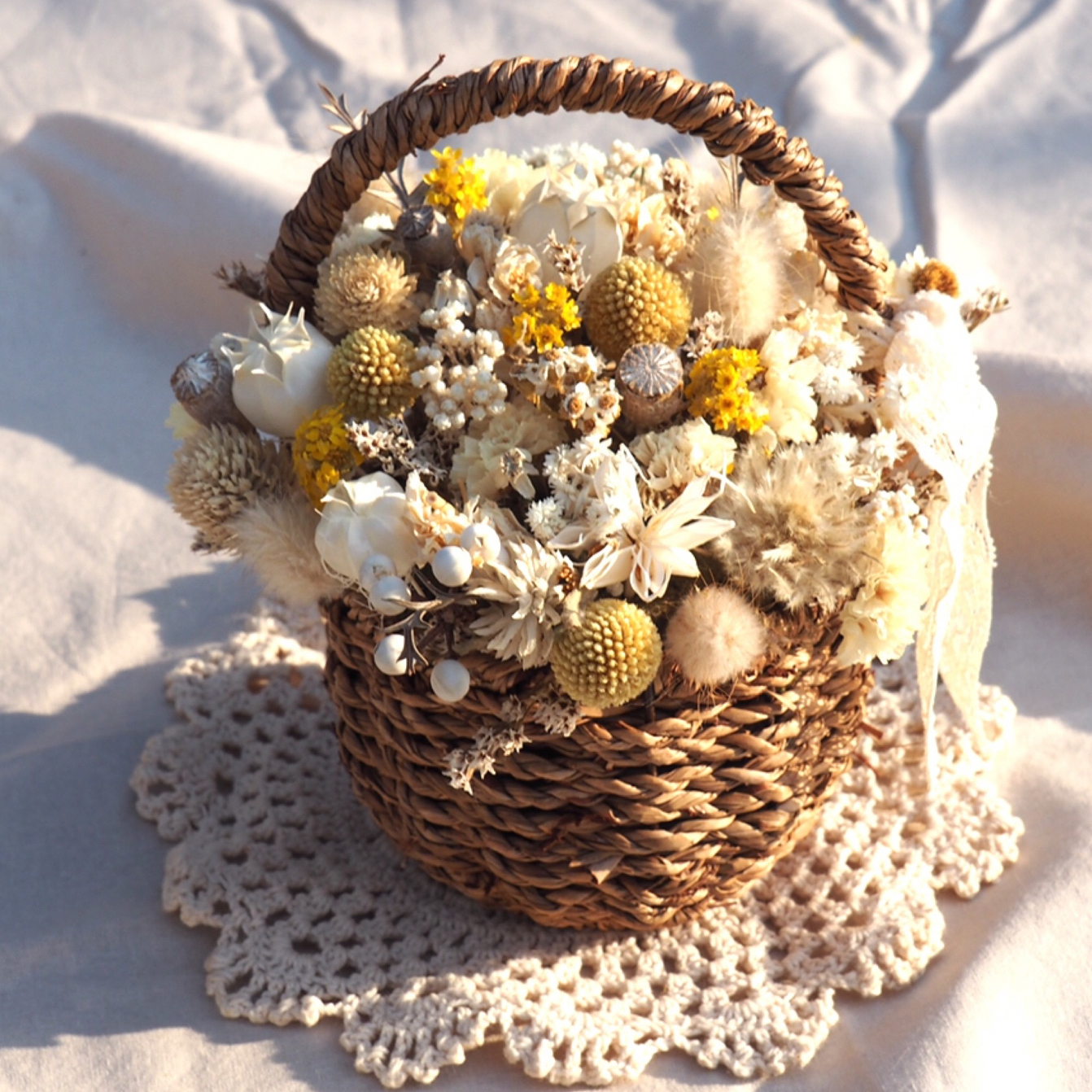 野の花バスケット yellow＊ - USAGINOHANAYA'sGALLERY | minne byGMO