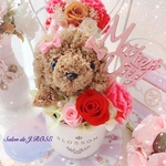 母の日　トイプードルプリザーブドフラワー
