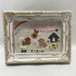 kinako0101様オーダー品　【送料無料】刺繍　フレーム　インテリア　仲良く遊ぶトイプードル3匹 