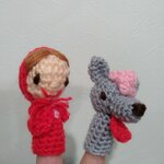 指人形　赤ずきんちゃん&オオカミ。