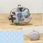 1点のみ ミナペルホネンhandmade パッチワーク　がま口ポーチ