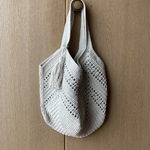 ラメ入りコットン混のスクエアトートバッグ