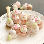 【送料込】桜カップケーキとおばけマシュマロのボールチェーン