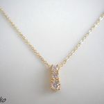 再）K16GP トリプルキュービックジルコニア シンプルネックレス☆