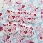 プラパーツ☆4㎝ チェックくま7(くま＆うさぎ) 4個入