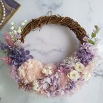 Lune Bonheur＜Romantique＞＊ハーフムーンリース＊プリザーブドフラワー＊お花＊ギフト＊結婚祝い＊新築祝い＊お誕生日祝い＊両親贈呈品＊母の日