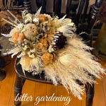 Natural Chic ホワイト孔雀フェザーボタニカルbouquet ミルクティーホワイト