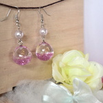 桜ボール レジン ピアス