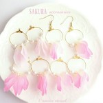 4種ーSAKURAーCherry Blossoms🌸 フープ花びらピアス＆イヤリング