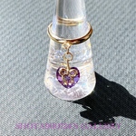💜［再販］Swarovskiヴィトラルライト 💜大人可愛いリボンとスワロフスキーのスィングリング  スワロフスキー　ヴィトラルライト　リボン　フリーサイズ　ハート　#SSコレクション2022