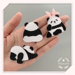 CY12　可愛いパンダさん　3枚分セット スマホシール/刺繍アイロンワッペン