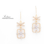 Ribbon Crystal(758) ピアス/イヤリング/ノンホールピアス/樹脂ピアス