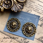アンティークゴールド❁⃘ライオン＆チェーン❁⃘ピアス／イヤリング