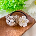 ＊くまとお花のヘアゴム＊Kids＊あみぐるみ＊