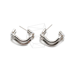 ERG-1999-R【2個入り】ウェーブラウンドピアス,Wave Round Ear Post/20mm x 22mm