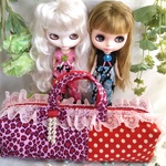 ブライスアウトフィット💕💕お出かけポーチ(2人用)💕💕ヒョウ&ドット柄