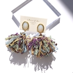 【colorful mix】opal cabochon × mix tassel pierce / earring