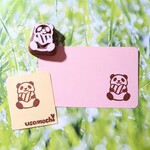 ハート抱っこのパンダ　消しゴムはんこ