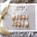 【𝐍𝐨.𝟏𝟒𝟐　𝐍𝐞𝐰 𝐝𝐞𝐬𝐢𝐠𝐧 𝐒𝐀𝐋𝐄⸝⋆】ガラスフレンチ/フレンチネイル/ワンホンネイル/くり抜きハート/リボンネイル/韓国ネイル/ネイルチップ