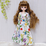 リカちゃんサイズ服　花柄ワンピース